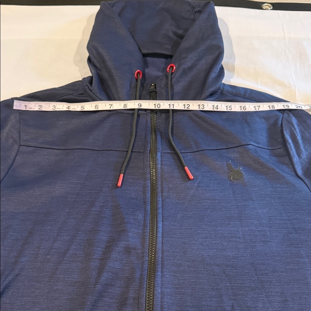 Spyder Active Men's Hooded Full Zip Jacket Brushed Fleece Lined Blue Red SizeXXL - Picture 14 of 16